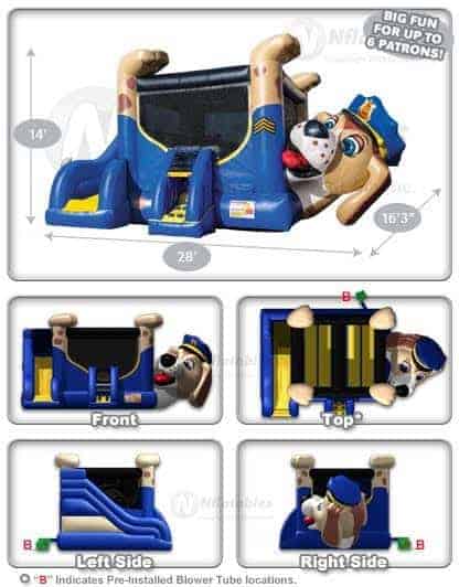police-dog-bounce-house-dimensions
