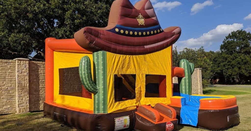 Western Bounce House with Slide