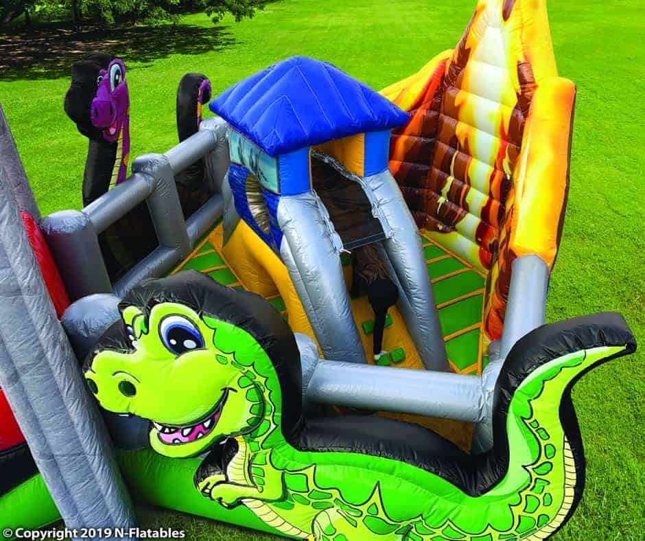 Dinosaur Inflatable with slide - Top View