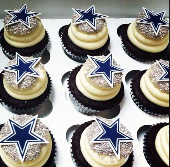 Cupcakes for Dallas Cowboys Theme